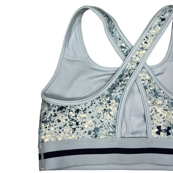 Under Armour Project Rock Sports Bra Womens Small Blue Athletic Running Gym Yoga - Picture 7 of 11